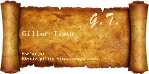 Giller Timur névjegykártya